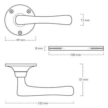 Geveerde deurklink Hamersveld antiek messing, Ophalen of Verzenden, Nieuw, Koper of Messing, Klink of Kruk