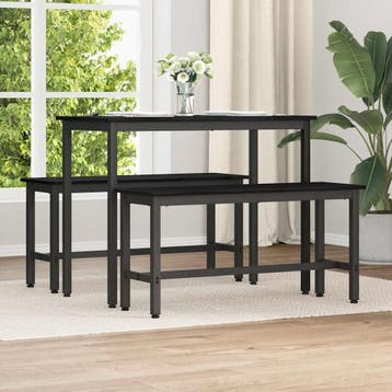 vidaXL Eetbank Zwart Eiken 100 x 32,5 x 48,5 cm, Huis en Inrichting, Stoelen, Verzenden, Nieuw