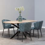 Mangohouten Eettafel Deens Ovaal Tess 160x90 cm (2,5 cm), Verzenden, Nieuw, Industriële meubels, Ovaal