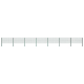 vidaXL Schuttingpaneel met palen ijzer 1212x80 cm groen, Verzenden