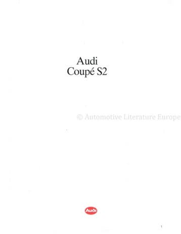 1991 AUDI COUPE S2 BROCHURE NEDERLANDS