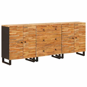 vidaXL Dressoir 3 st 60 x 33 x 75 cm Massief Mango Hout, Verzenden
