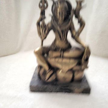Beeld, Bronze Shiva statuette on marble base - 21 cm - Brons