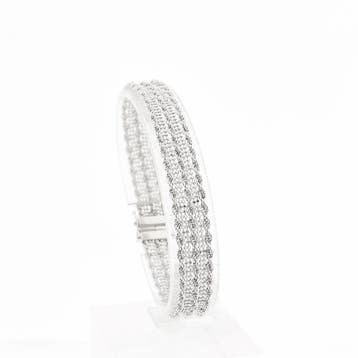Witgouden kabelschakel armband | 19 cm, Handtassen en Accessoires, Ophalen of Verzenden, Gebruikt, Goud, Goud