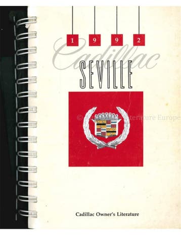 1992 CADILLAC SEVILLE INSTRUCTIEBOEKJE + BOORDMAP ENGELS