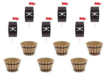 Piraten Cupcake Set 6st, Verzenden