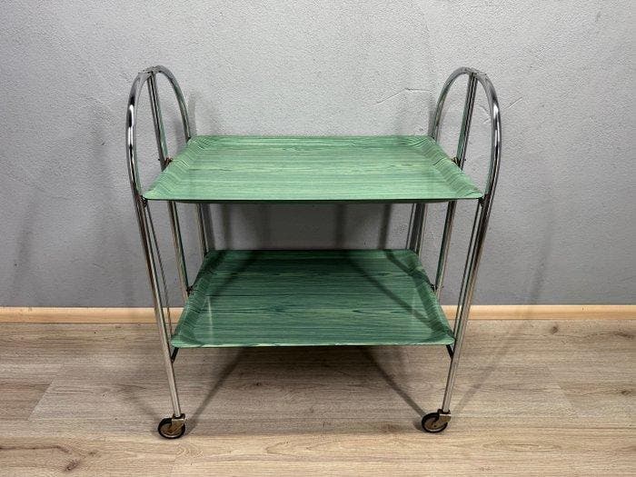 Serveerwagen - Metaal, Chroom, kunststof - Vintage, Antiek en Kunst, Kunst | Designobjecten