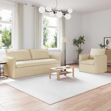 vidaXL bank / zetelstel 2 st Crèmekleurig Stof, Verzenden