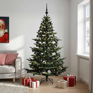vidaXL Kunstkerstboom met kerstbal 240 cm 300 LEDs Warmwit, Diversen, Verzenden, Nieuw