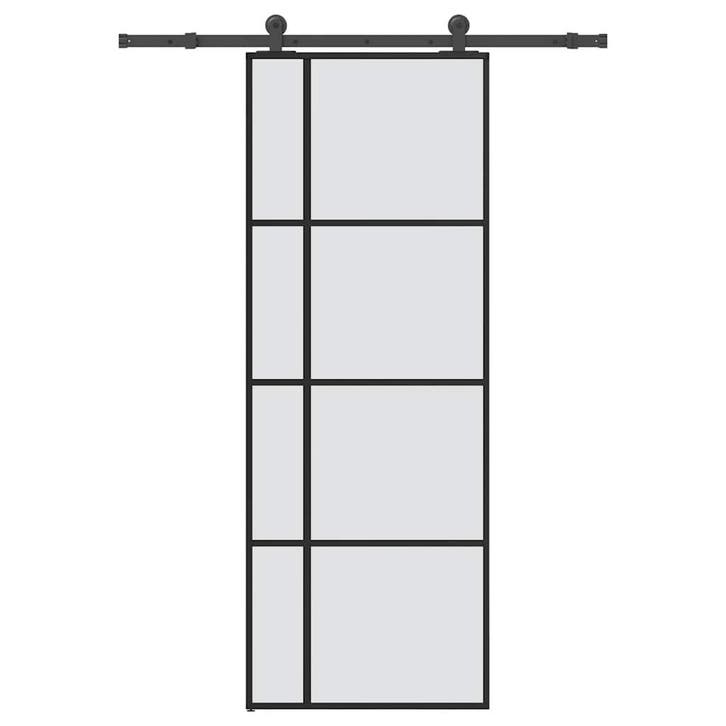 vidaXL Schuifdeur met beslag 76x205 cm ESG-glas en aluminium, Doe-het-zelf en Bouw, Deuren en Vliegenramen, Nieuw, Verzenden