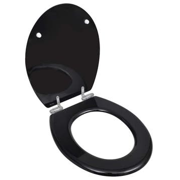 vidaXL Toiletbril soft-close simpel ontwerp MDF zwart, Doe-het-zelf en Bouw, Verzenden, Nieuw