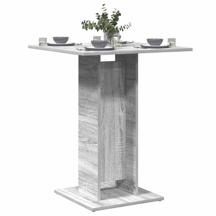 vidaXL Bistrotafel 60x60x75 cm bewerkt hout grijs sonoma, Huis en Inrichting, Tafels | Eettafels, Nieuw, Verzenden