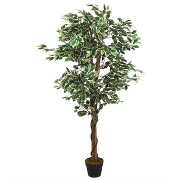 vidaXL Kunstplant ficus 630 bladeren 120 cm groen, Verzenden