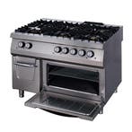 Premium gasfornuis met oven | RVS/Gietijzer | Zware, Zakelijke goederen, Horeca | Keukenapparatuur, Verzenden, Nieuw in verpakking