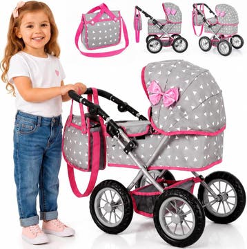 Poppenwagen 33-63cm | Stille wielen | Tweede kansje, OP = OP, Kinderen en Baby's, Speelgoed | Poppen, Verzenden, Zo goed als nieuw