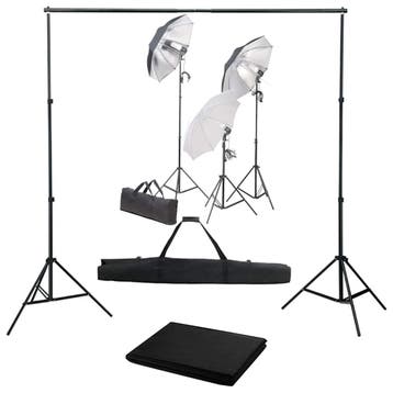 vidaXL Fotostudioset met verlichtingsset en achtergrond, Verzenden, Nieuw