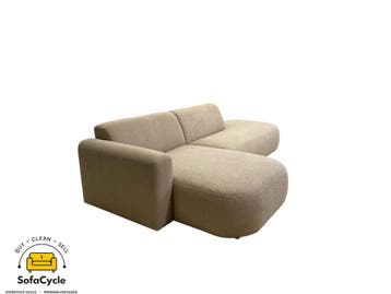 Hoekzetel beige in bouclé, hoek L – overstock, Verzenden, Nieuw