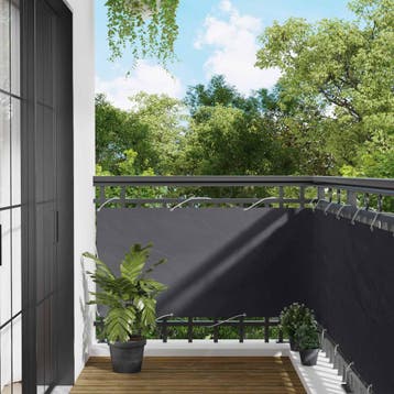 vidaXL Balkonscherm Antraciet 75 x 200 cm PU gecoate oxford, Jardin & Terrasse, Verzenden
