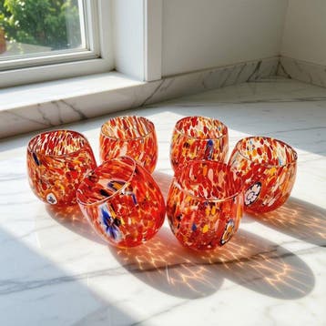 MurArt - Drinkset (6) - Glas - Murrine Millefiori