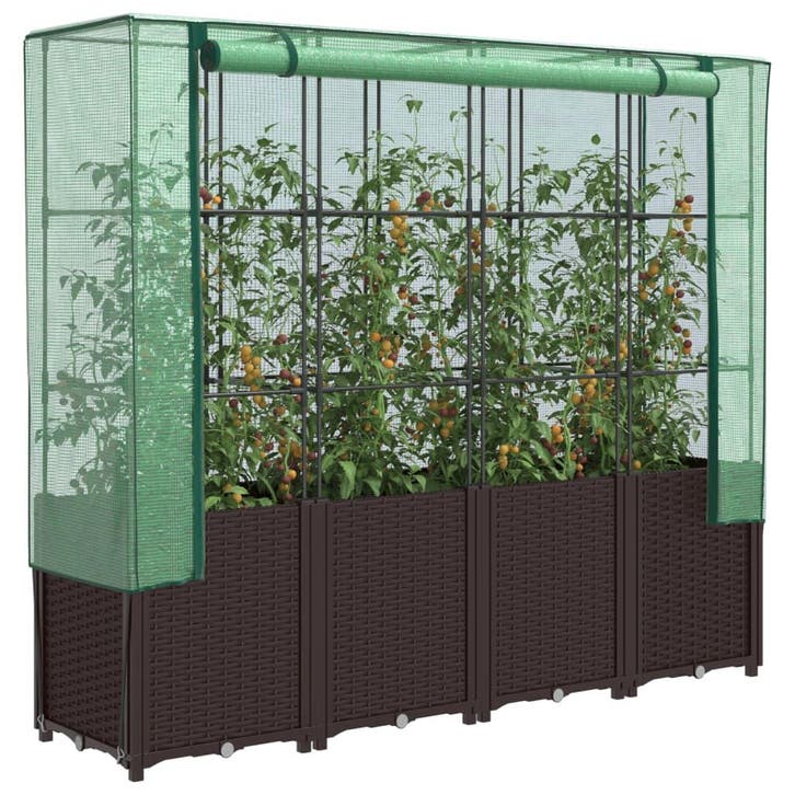 vidaXL Plantenbak verhoogd met kashoes 160x40x153 cm, Tuin en Terras, Bloempotten, Nieuw, Verzenden