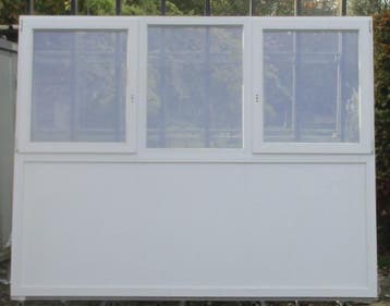 pvc raam , chassis , venster 257 x 202 wit / creme, Kunststof, Nieuw, Ophalen of Verzenden, 150 tot 225 cm