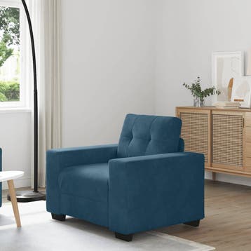 vidaXL Sofastoel Blauw 100x78x80 cm Fluweel, Verzenden, Nieuw