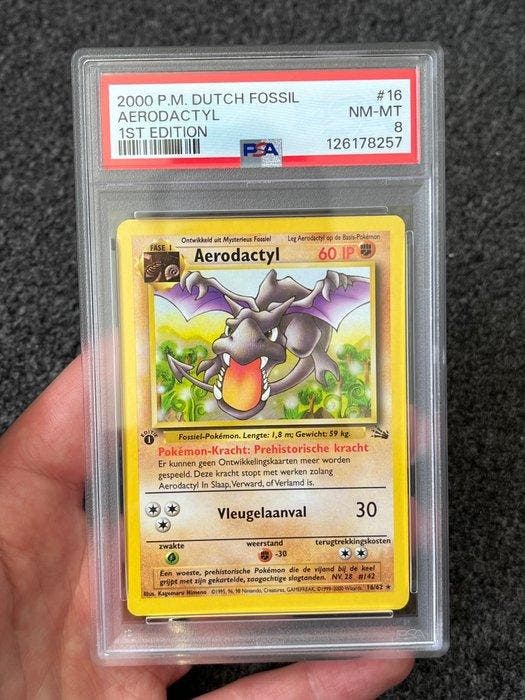 Pokémon - 1 Graded card - Aerodactyl 16 (POP 2!) First, Hobby en Vrije tijd, Verzamelkaartspellen | Pokémon