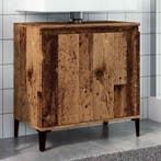 vidaXL Wastafelkast 58x33x60 cm bewerkt hout oud houtkleurig, Verzenden