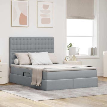 vidaXL Opslag bed met matras met opslag Lichtgrijs 140 x 200, Huis en Inrichting, Verzenden, Nieuw
