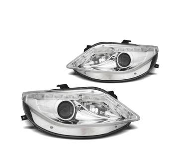 PHARES POUR SEAT IBIZA 6J 08-12 DAYLIGHT FOND CHROMÉ, Verzenden