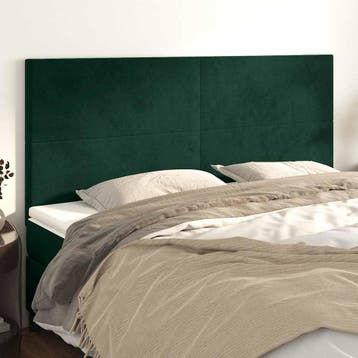 vidaXL Hoofdbord donkergroen 160x5x118/128 cm fluweel, Verzenden, Nieuw