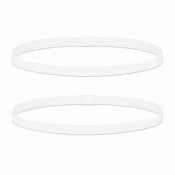Haarband Sport 1cm - Elastiek - Anti-slip - Wit - Set van 2