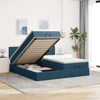 vidaXL Bed poef met matrassen en leds 200x200 cm fluweel, Verzenden, Nieuw
