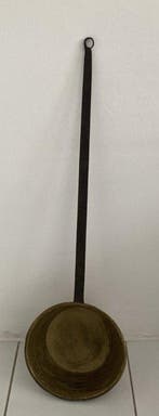 Poêle - Cuivre, Fer - Pelle à pot avec long manche en acier