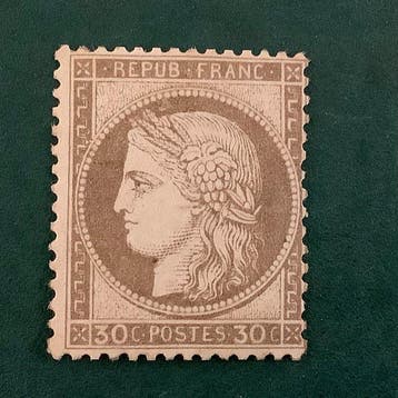 France 1872 - 30 cent Ceres Dentelez - MNG - Yvert 56