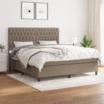 vidaXL Boxspring met matras stof taupe 180x200 cm, Verzenden, Nieuw