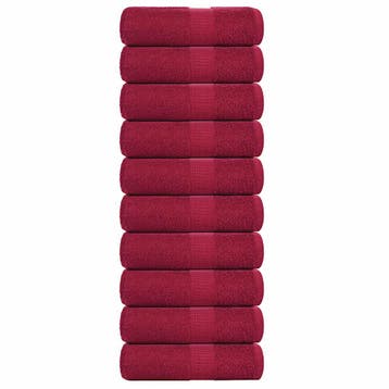 vidaXL Gastendoekjes FROGN 10 st 30x50 cm 360 g/m² bordeaux, Verzenden, Nieuw