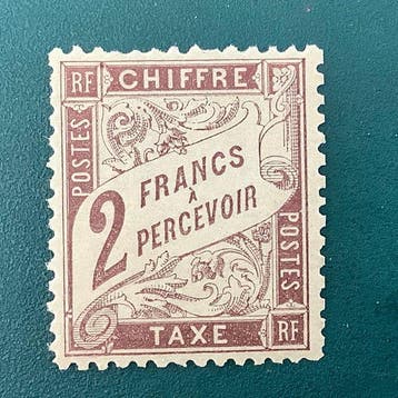 Frankrijk 1882 - Taxe : 2 Fr Marron type Duval - MNH - Yvert, Gestempeld