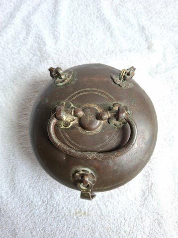 Beeldje - Beteldoos en Paard, Dhokra (2) - Brons, Messing