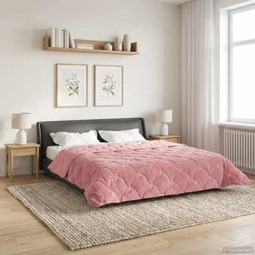 vidaXL Volledig Jaar Dekbed Gekwilt Roze 220 x 240 cm, Verzenden