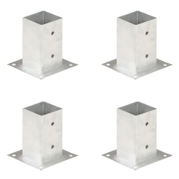 vidaXL Paalankers 4 st 81 mm gegalvaniseerd metaal, Tuin en Terras, Palen, Balken en Planken, Verzenden, Nieuw