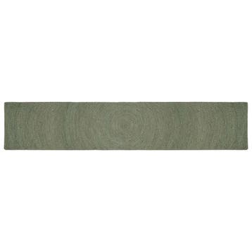 vidaXL Vloerkleden Olijfgroen 80 x 400 cm Jute, Verzenden, Nieuw