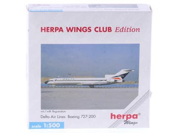 Schaal 1:500 Herpa 503129 Delta Air Lines Boeing 727-200..., Ophalen of Verzenden, Zo goed als nieuw