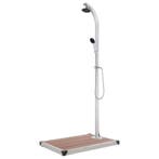 vidaXL Buitendouche met bruine basis 220 cm aluminium, Tuin en Terras, Verzenden, Nieuw