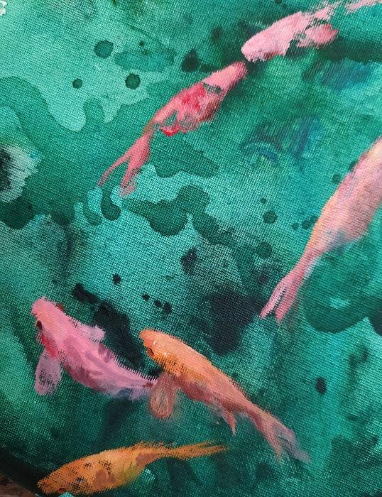 Valeria Pesce - PINK FISH, Antiek en Kunst, Kunst | Schilderijen | Modern
