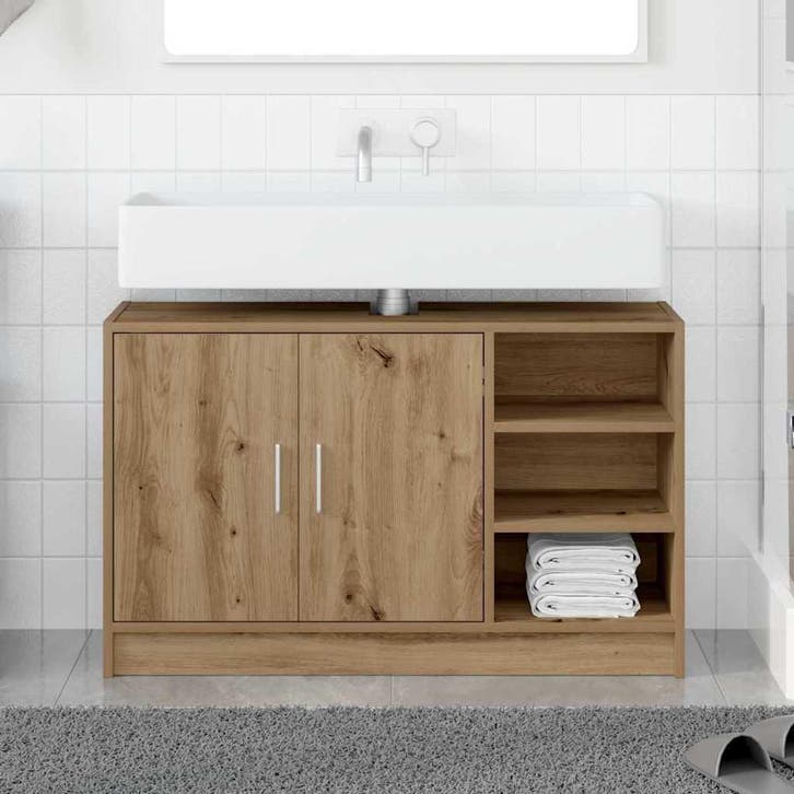 vidaXL Badkamerkast Artisan Eiken 90 x 29 x 55 cm Bewerkt, Huis en Inrichting, Tafels | Kaptafels, Nieuw, Verzenden