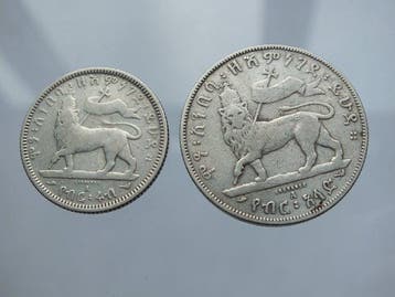 . Ethiopië Lot. 5 coins (2 pieces silver)in alta