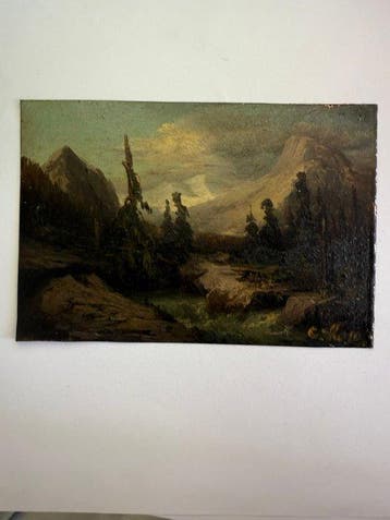 Costantino Rosa (1803-1878) - Paesaggio montano con torrente, Antiek en Kunst