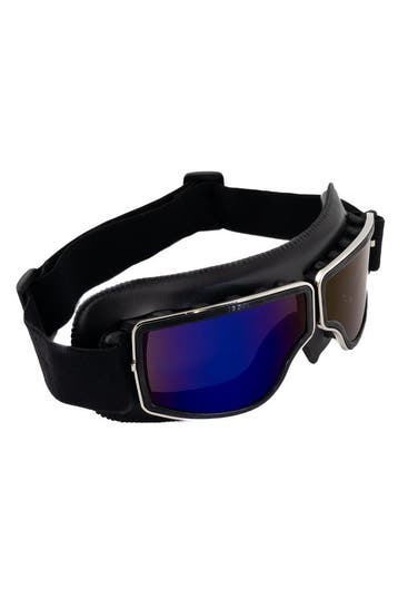 KIMU® Goggles Motorbril Skibril Bril Zwart Montuur Blauwe Sp, Ophalen of Verzenden, Nieuw