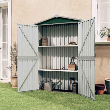vidaXL Tuinschuur 116x45x175 cm gegalvaniseerd staal groen, Verzenden, Nieuw